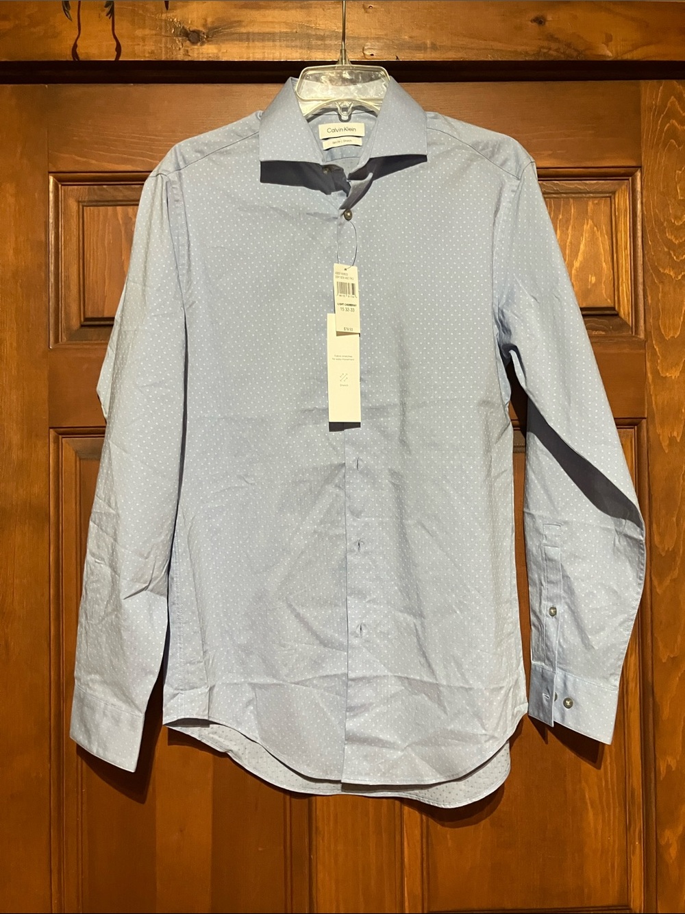 Calvin Klein Light Blue Microdot Men's Dress Shirt